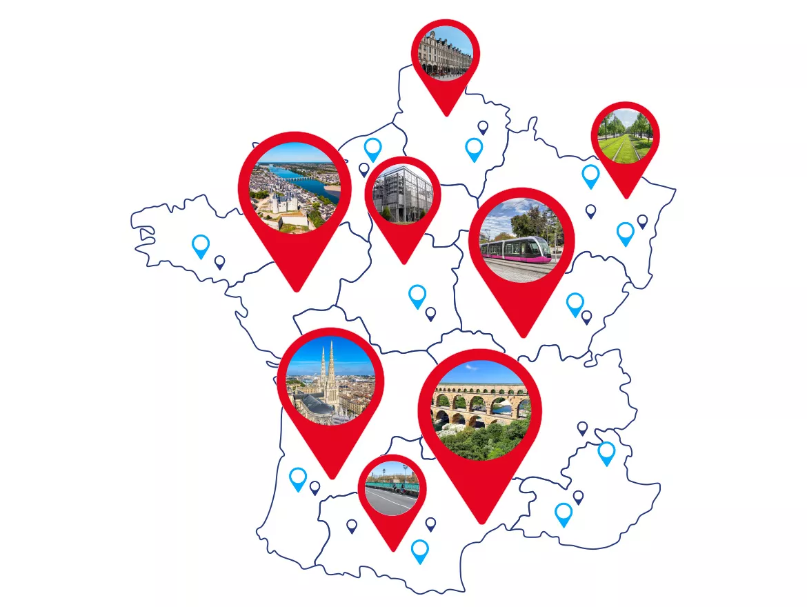 Carte de France avec pins images